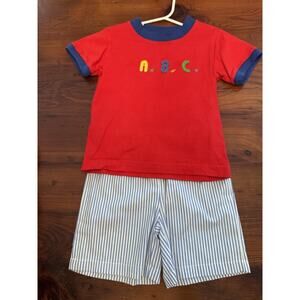 Claire & Charlie French Knot Back To School Shirt Set 4T